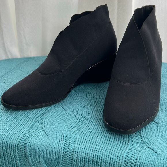Aerosoles Women's Anini Wedge Elastic Slip-On Ankle Bootie Black Size 8.5 NWOT - Picture 1 of 6